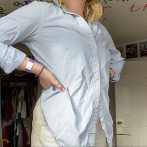 blue maternity button up (thrifted)